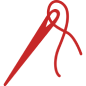 needle with thread to sew clothes
